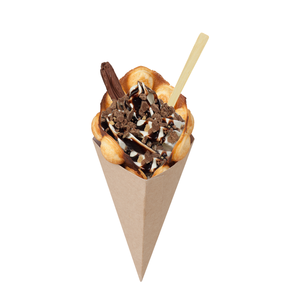 Banana split bubble wafel