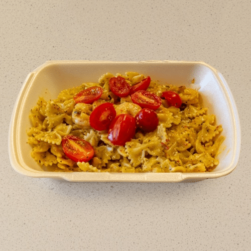 Pasta scampi pesto